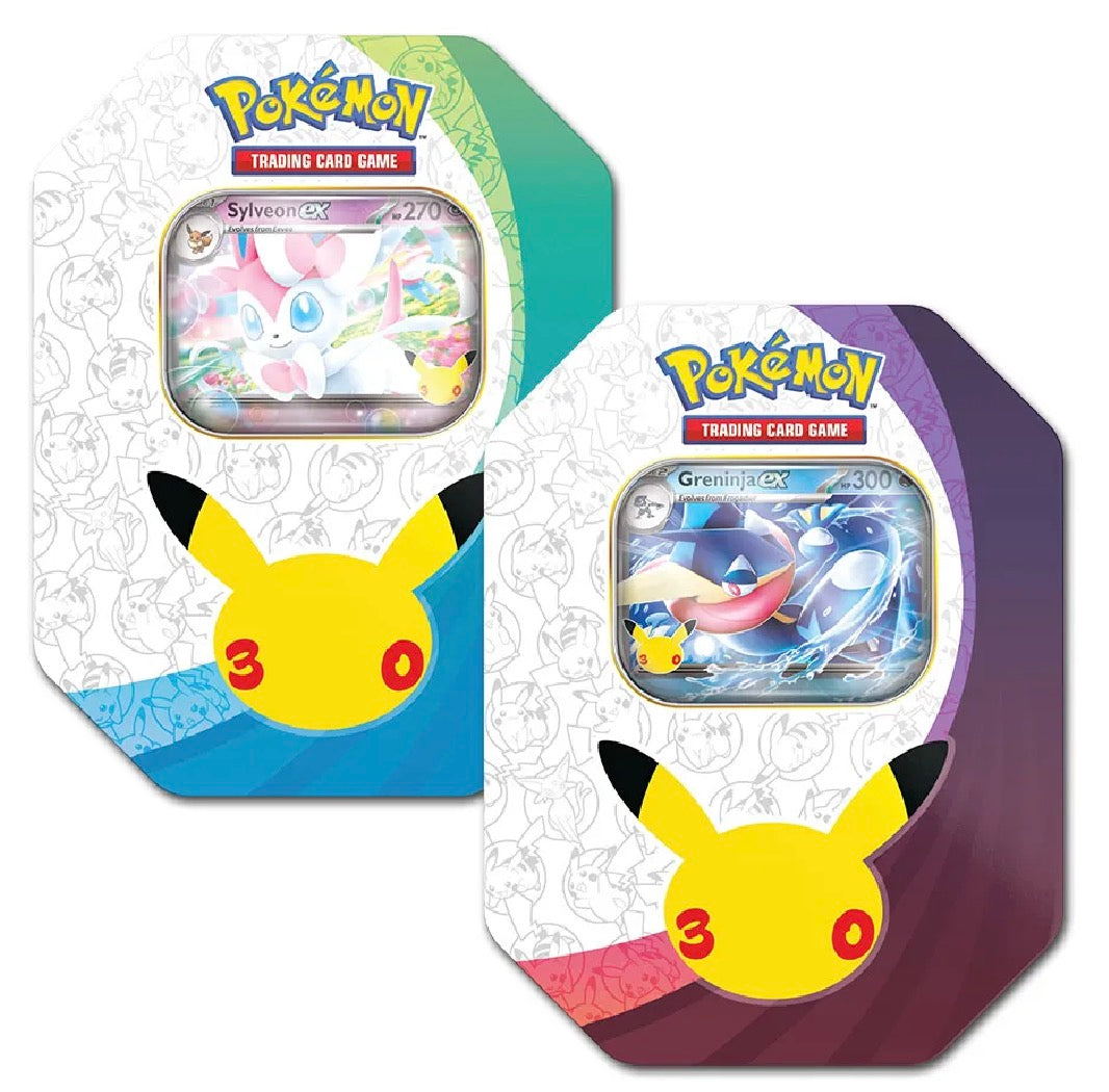 Pre-order Pokémon 30th Celebration EX Tin-Box Set(2x tins) - English