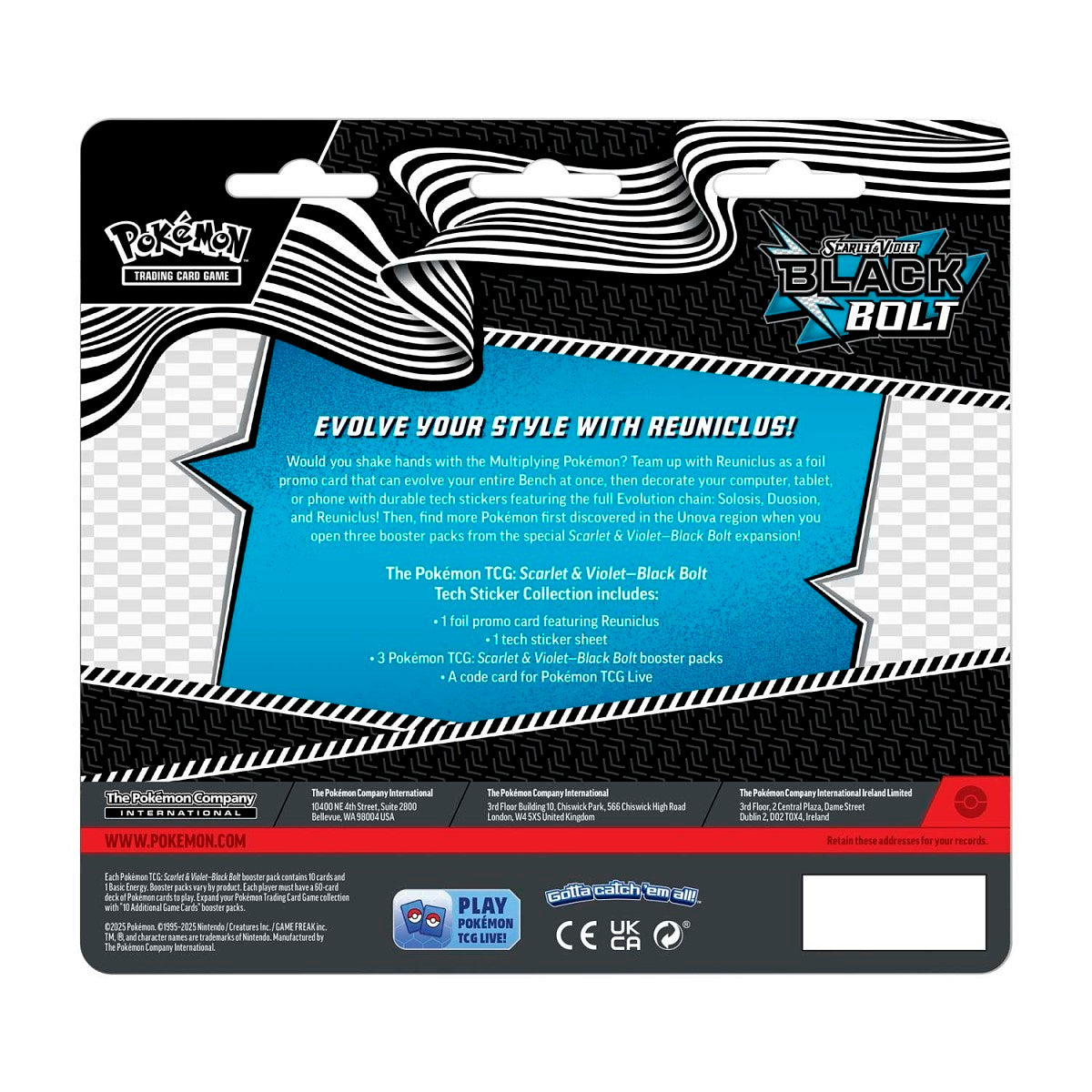 Black Bolt Tech Sticker Collection Tripack - ENGLISH