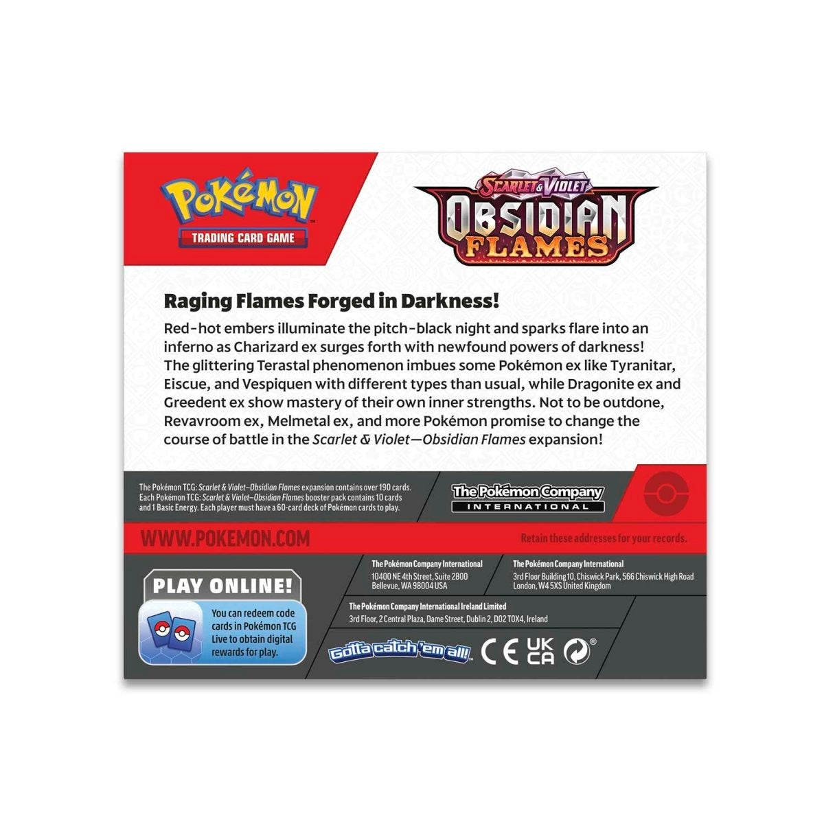 Obsidian Flames Booster Display Box (36 Packs) - ENGLISH