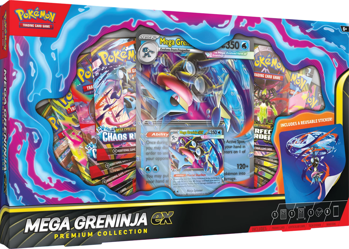 PRE-ORDER: POKÉMON MEGA EVOLUTION: MEGA GRENINJA EX PREMIUM COLLECTION -EN-