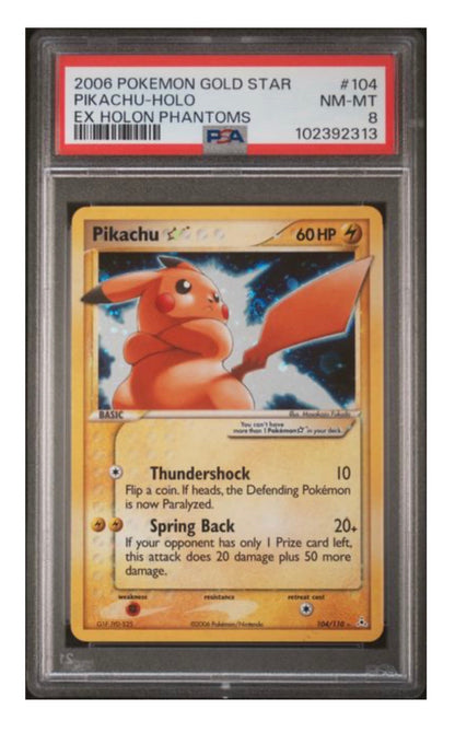 2006 POKEMON EX HOLON PHANTOMS #104 PIKACHU-HOLO EX HOLON PHANTOMS PSA 8