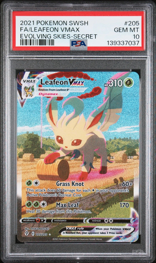 Leafeon Vmax evolving skies PSA 10