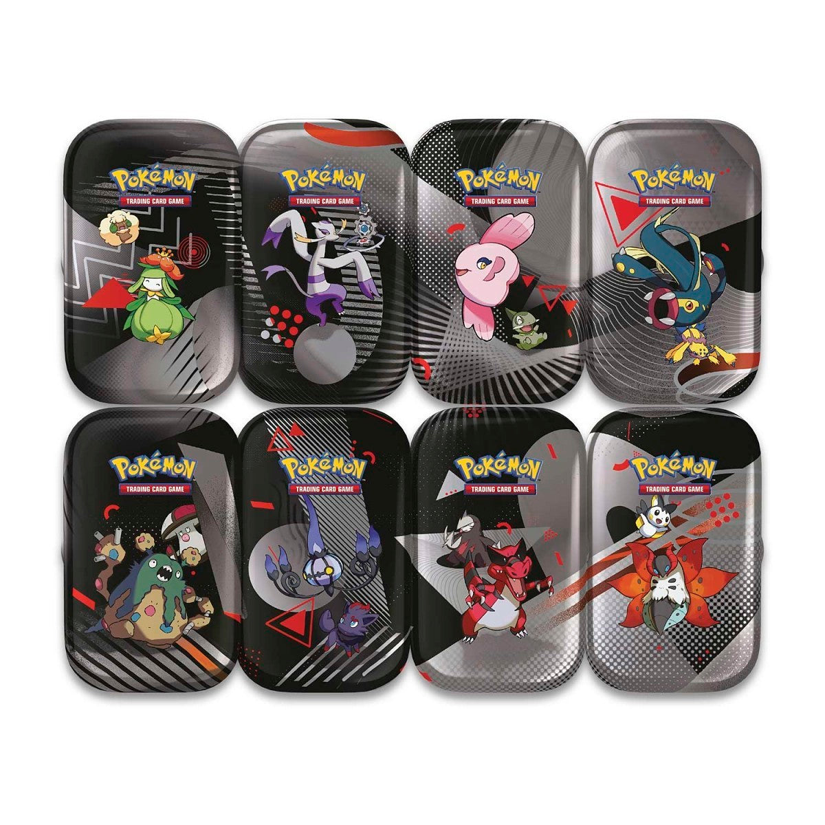Pokémon TCG Unova Mini Tin Display Box (8 Tins) Black bolt white flare