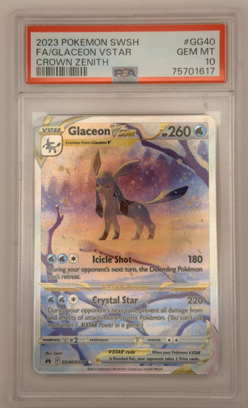 Pokemon Crown Zenith - Glaceon Vstar GG40 PSA 10
